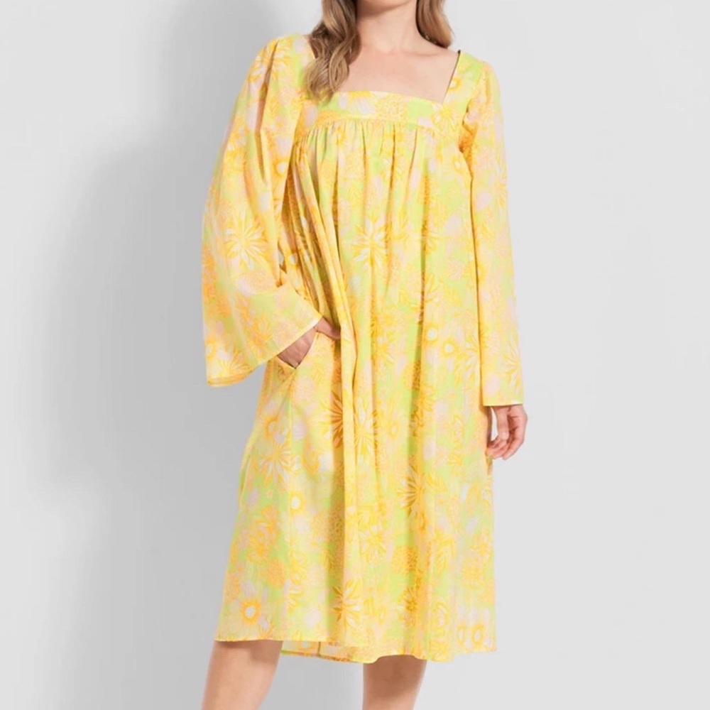 🌼NWT HIGH END MODCLOTH LINE MOD HIPPIE COTTON BOHO FLORAL 1960’s DRESS SIZE 1X - Picture 3 of 11